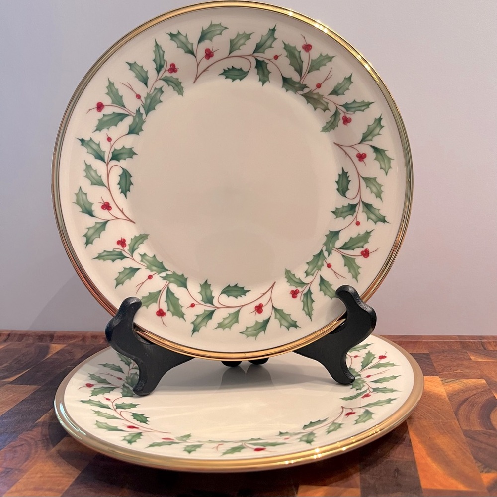 Lenox Holiday Dimension Salad Plate (2) NWT- GORGEOUS